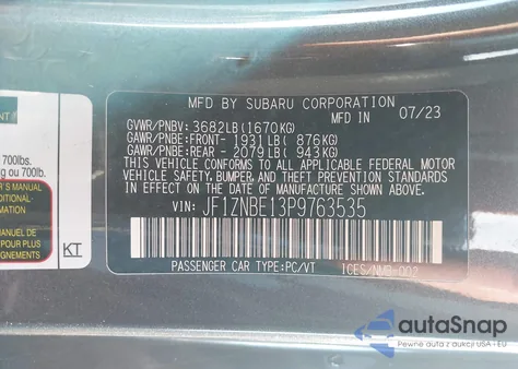 2023 Toyota Gr86 Premium из США, поврежденный, VIN JF1ZNBE13P9763535